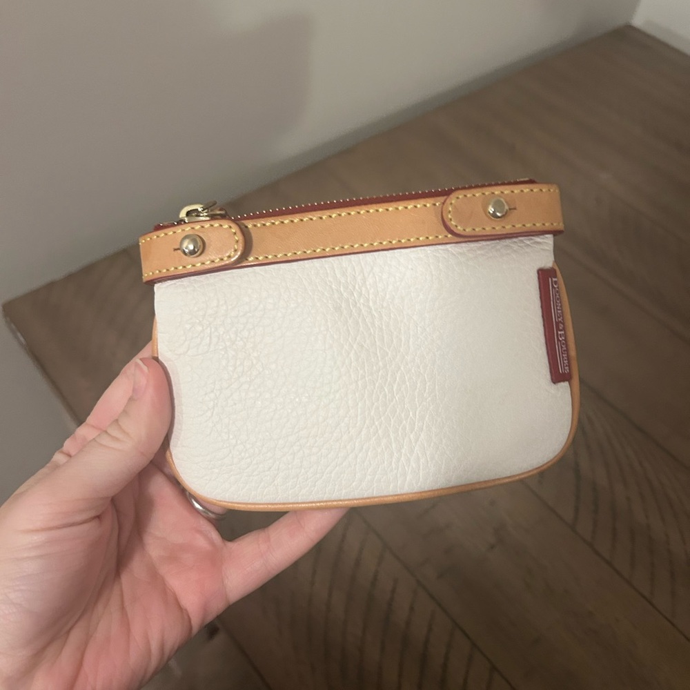 Dooney & Bourke White and Tan Leather Wallet